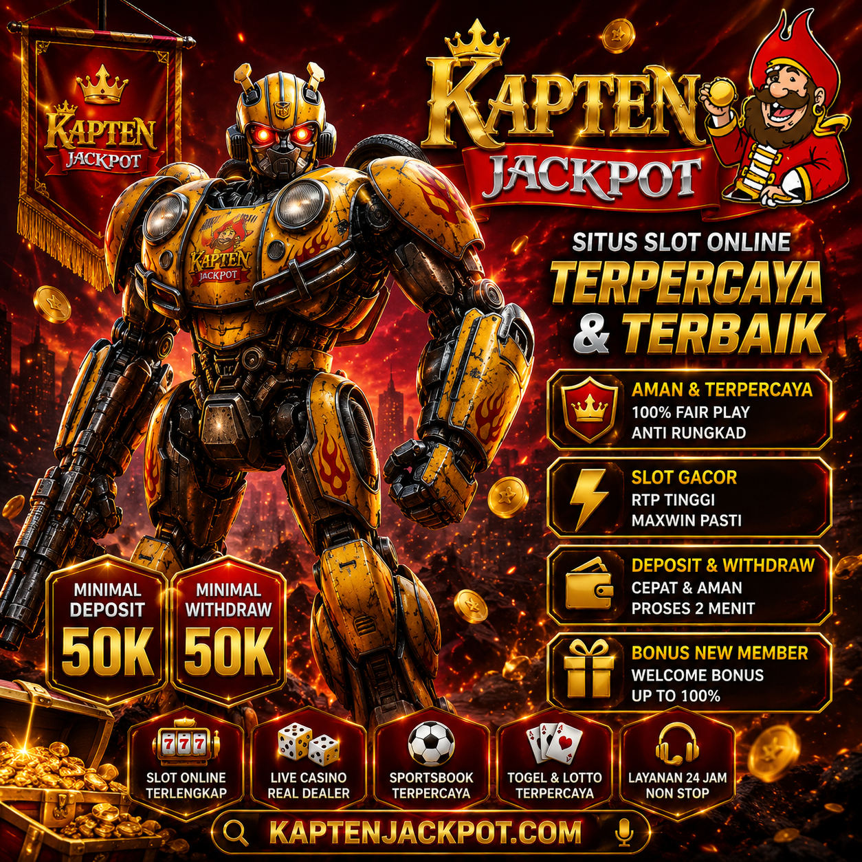 Rasakan Nikmatnya Jackpot Hanya Di Situs Slot Gacor KAPTENJACKPOT X GAME ONLINE Terpercaya Gampang Menang Maxwin Hari Ini